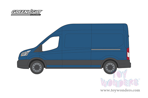 Greenlight - Route Runners Series 5 | Ford Transit LWB High Roof Van (2017, 1/64 scale diecast model car, Dark Blue) 53050A/48