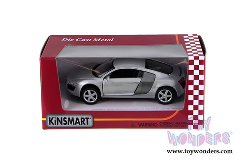 Kinsmart - Audi R8 Hard Top (1/36 scale diecast model car, Silver) 5315WSV