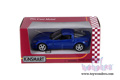 5320WBU Kinsmart Blue 2007 Chevy Corvette Z06 Diecast Model Car Window Box Package