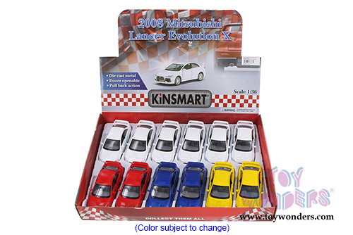 5329D Kinsmart 2008 Mitsubishi Lancer Evolution X Diecast Model Car Display Box Package