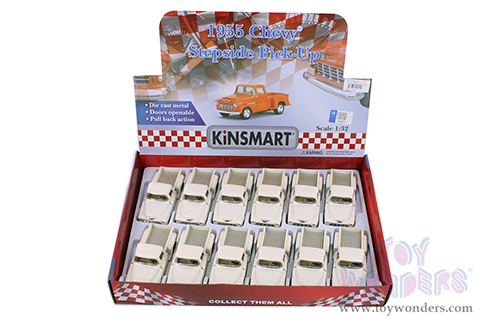 Kinsmart - Chevy® Stepside Pickup (1955, 1/32 scale diecast model car, Ivory) 5330DIV