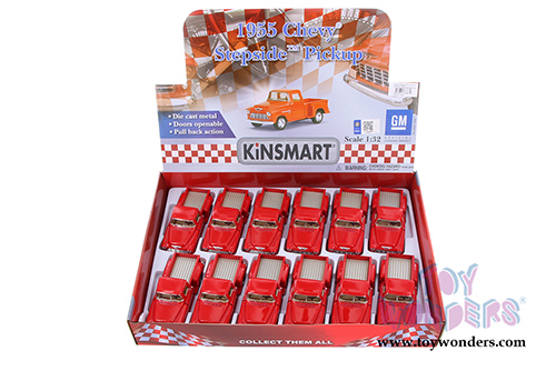 Kinsmart - Chevy Stepside Pickup (1955, 1/32 scale diecast model car, Red) 5330DR