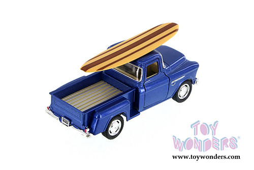 Kinsmart - Chevy Stepside Pickup with Surfboard (1955, 1/32 scale diecast model car, Asstd.) 5330DS1