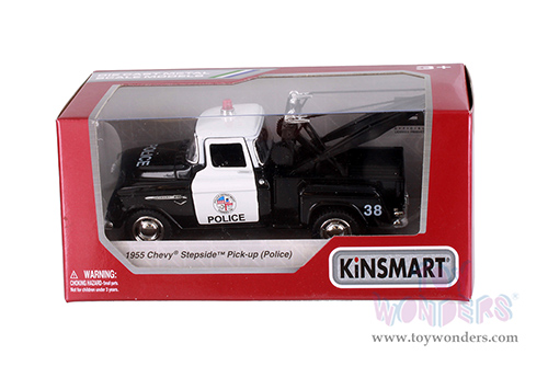 5330WP Kinsmart 1955 Chevrolet Stepside Police Tow Truck Diecast Model Car Window Box Package