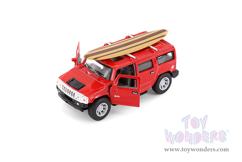 5337DS1 Kinsmart 2008 Hummer H2 SUV with Surfboard Red Diecast Model Car