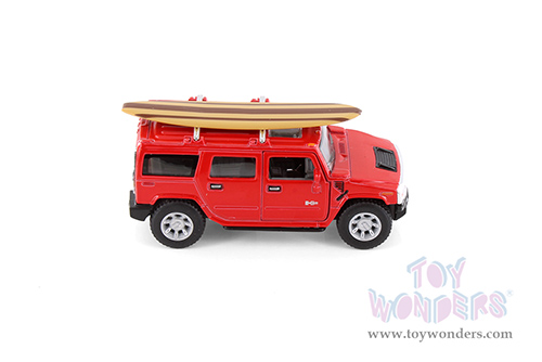 5337DS1 Kinsmart 2008 Hummer H2 SUV with Surfboard Diecast Model Car