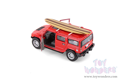5337DS1 Kinsmart 2008 Hummer H2 SUV with Surfboard Diecast Model Car