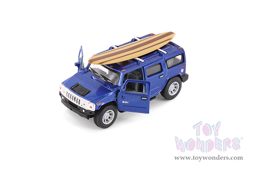 5337DS1 Kinsmart 2008 Hummer H2 SUV with Surfboard Blue Diecast Model Car