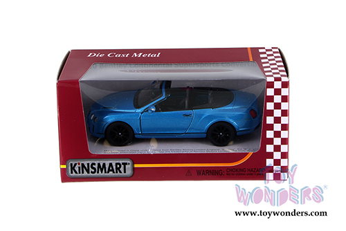 5353WBU Kinsmart 2010 Bentley Continental Supersports Convertible Diecast Model Car Window Box Package