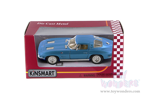 5358WBU Kinsmart 1963 Chevrolet Corvette Sting Ray Diecast Model Car Window Box Package