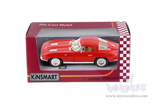 5358WR Kinsmart 1963 Chevrolet Corvette Stingray Diecast Model Car Window Box Package