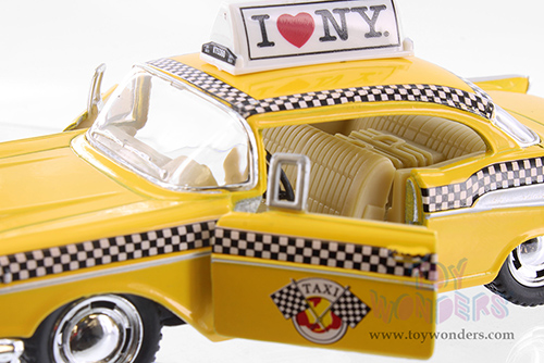 Showcasts Collectibles - I Love New York Chevrolet® Bel Air Taxicab (1957, 1/40 scale diecast model car, Yellow) 5360D-ILNY