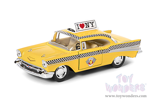 Showcasts Collectibles - I Love New York Chevrolet® Bel Air Taxicab (1957, 1/40 scale diecast model car, Yellow) 5360D-ILNY