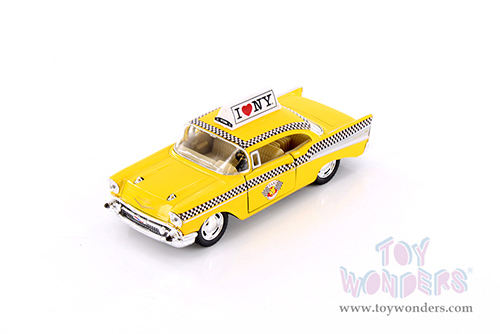 Showcasts Collectibles - I Love New York Chevrolet® Bel Air Taxicab (1957, 1/40 scale diecast model car, Yellow) 5360D-ILNY
