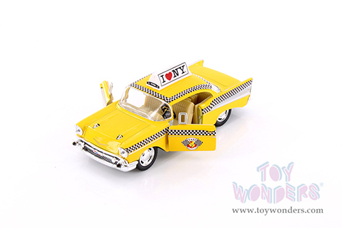 Showcasts Collectibles - I Love New York Chevrolet® Bel Air Taxicab (1957, 1/40 scale diecast model car, Yellow) 5360D-ILNY