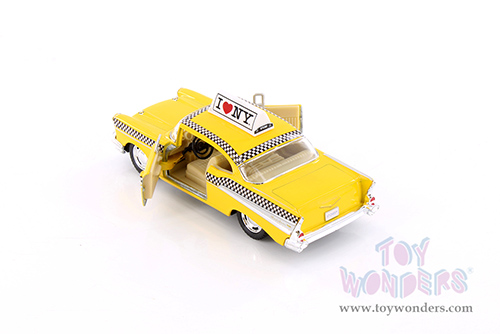 Showcasts Collectibles - I Love New York Chevrolet® Bel Air Taxicab (1957, 1/40 scale diecast model car, Yellow) 5360D-ILNY