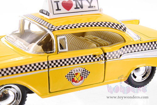 Showcasts Collectibles - I Love New York Chevrolet® Bel Air Taxicab (1957, 1/40 scale diecast model car, Yellow) 5360D-ILNY