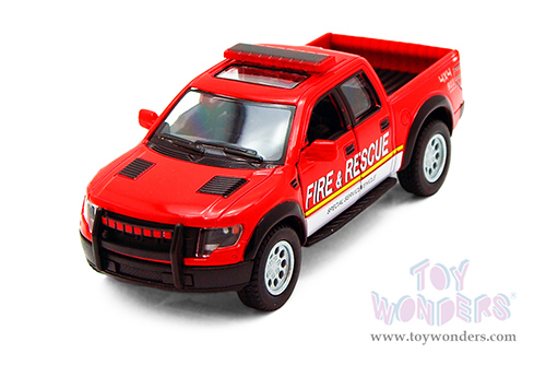 5365DPR/R Kinsmart 2013 Ford F-150 SVT Raptor SuperCrew Fire Rescue Pickup Diecast Model Car