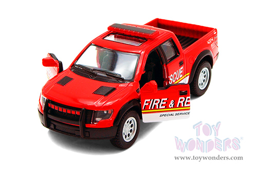 5365DPR/R Kinsmart 2013 Ford F-150 SVT Raptor SuperCrew Fire Rescue Pickup Diecast Model Car