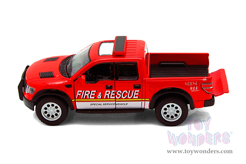 5365DPR/R Kinsmart 2013 Ford F-150 SVT Raptor SuperCrew Fire Rescue Pickup Diecast Model Car