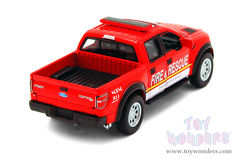 5365DPR/R Kinsmart 2013 Ford F-150 SVT Raptor SuperCrew Fire Rescue Pickup Diecast Model Car