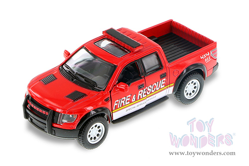 5365DPR/R Kinsmart 2013 Ford F-150 SVT Raptor SuperCrew Fire Rescue Pickup Diecast Model Car Display Box Package