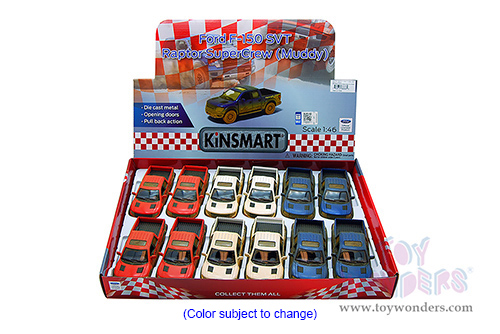5365DY Kinsmart 2013 Ford F-150 SVT Raptor SuperCrew Pickup Muddy Diecast Model Car Display Box Package