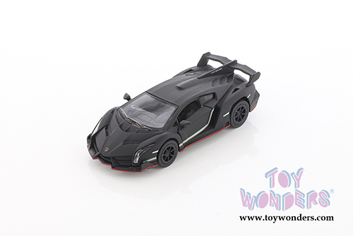 Kinsmart - Lamborghini Veneno Hardtop (1:36 scale die cast model car, Matte Black) 5370DBK