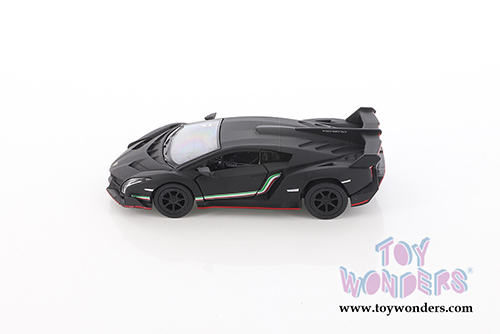 Kinsmart - Lamborghini Veneno Hardtop (1:36 scale die cast model car, Matte Black) 5370DBK