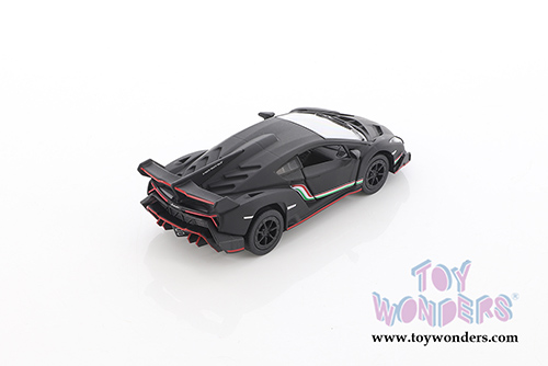 Kinsmart - Lamborghini Veneno Hardtop (1:36 scale die cast model car, Matte Black) 5370DBK