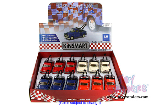 Kinsmart - Chevy 3100 Stepside Tow Truck (1955, 1/32 scale diecast model car, Asstd.) 5378D