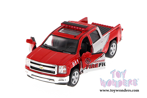 5381DPR Kinsmart 2014 Chevrolet Silverado Firefighter Pick-up Diecast Model Car