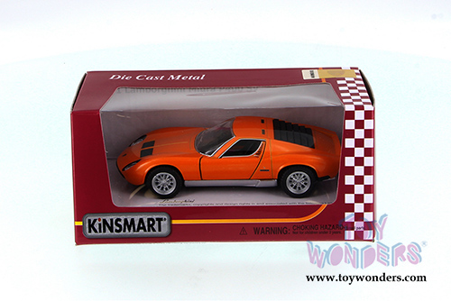 5390WOR Kinsmart Orange 1971 Lamborghini Miura P400 SV Diecast Model Car Window Box Package
