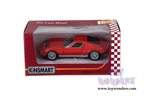 5390WR Kinsmart Red 1971 Lamborghini Miura P400 SV Diecast Model Car Window Box Package