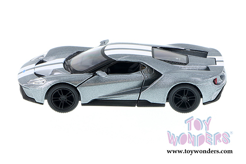 Kinsmart - Ford GT with Stripes Hard Top (2017, 1/38 scale diecast model car, Silver) 5391FWSV