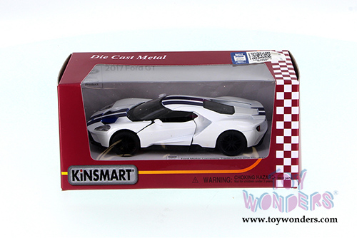 Kinsmart - Ford GT with Stripes Hard Top (2017, 1/38 scale diecast model car, White) 5391FWW