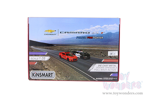 Kinsmart - Chevrolet Camaro ZL1 Police Hard Top (2017, 1/38 scale diecast model car, Black/White) 5399DP