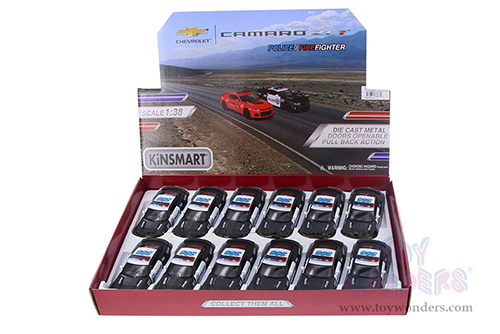 Kinsmart - Chevrolet Camaro ZL1 Police Hard Top (2017, 1/38 scale diecast model car, Black/White) 5399DP