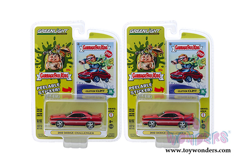 Greenlight - Garbage Pail Kids&reg; Series 1 | Dodge Challenger "Clutch Clint" (2012, 1/64 scale diecast model car, Red) 54010F/48