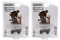 Show product details for Greenlight - Norman Rockwell™ Series 4 | Willys MB Jeep® "Royal Netherlands Army" (1945, 1/64 scale die cast model car, Matte Green) 54060A