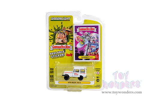 Greenlight - Garbage Pail Kids&reg; Series 4 | Jeep&reg; DJ-5 "Topps" "Warren Out" (1975, 1/64 scale diecast model car, White/Red Stripes) 54070B/48