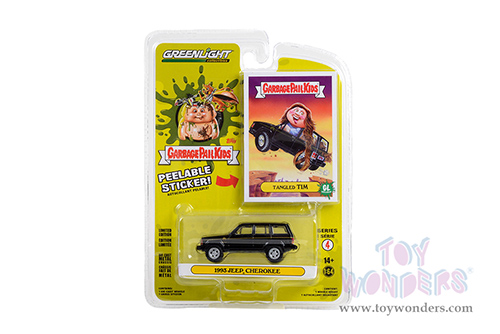 Greenlight - Garbage Pail Kids&reg; Series 4 | Jeep&reg; Cherokee "Tangled Tim" (1993, 1/64 scale diecast model car, Black/Yellow Stripes) 54070F/48