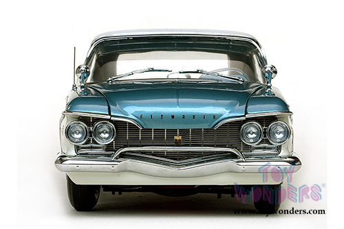 Sun Star Platinum - Plymouth Fury Closed Convertible (1960, 1/18 scale diecast model car, White/Twilight Blue Metallic) 5412