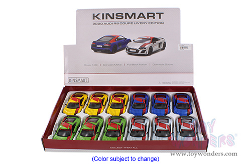 5422D Kinsmart 2020 Audi R8 Coupé Livery Edition Diecast Model Car Display Box Package