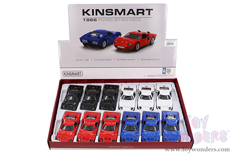 5427D Kinsmart 1966 Ford GT40 MKII Hardtop Diecast Model Car Display Box Package