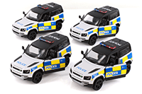 Show product details for Kinsmart - Land Rover Defender 90 Police edition (1/36 scale diecast model car, Asstd.) 5428DP