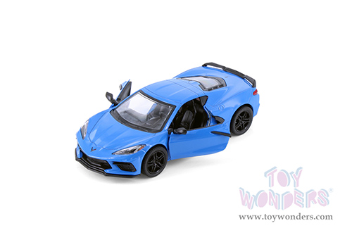 5432D Kinsmart Blue 2021 Chevrolet Corvette Stingray C8 Hardtop Diecast Model Car