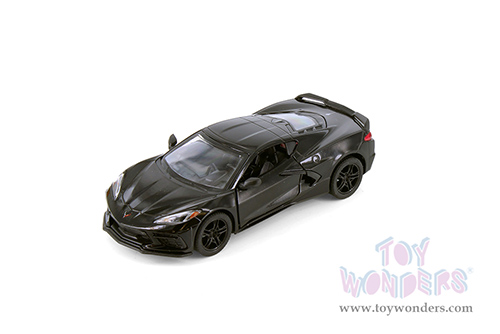 5432D Kinsmart Black 2021 Chevrolet Corvette Stingray C8 Hardtop Diecast Model Car