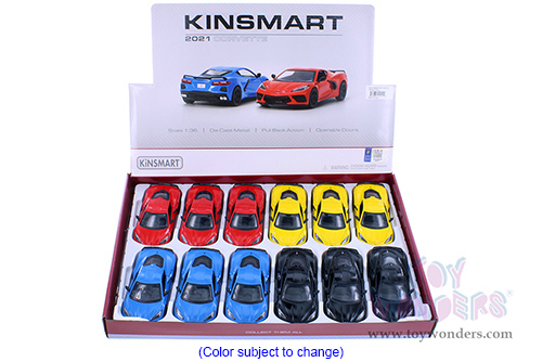 5432D Kinsmart 2021 Chevrolet Corvette Stingray C8 Hardtop Diecast Model Car Display Box Package