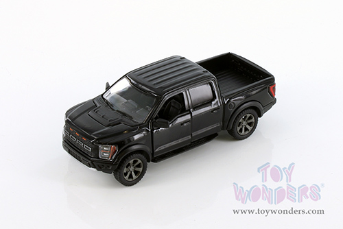 5436D Kinsmart Black 2022 Ford F-150 Raptor Pickup Truck Diecast Model Car